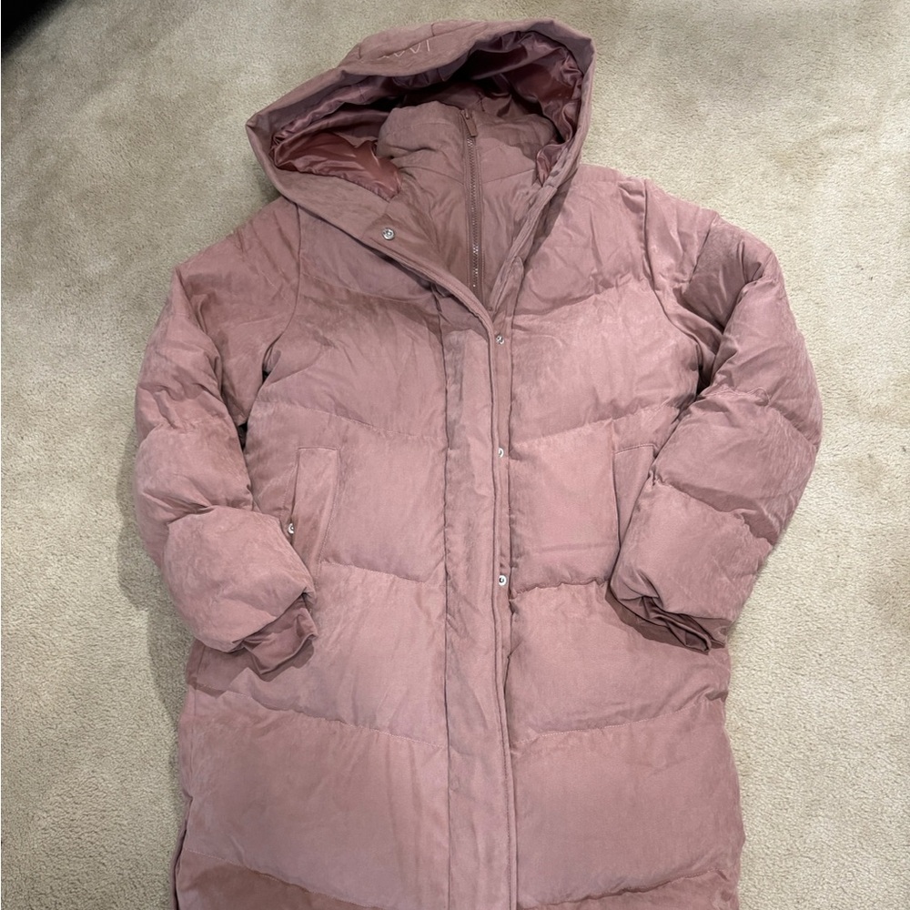 Savvi Puffer Coat - Dusty Rose